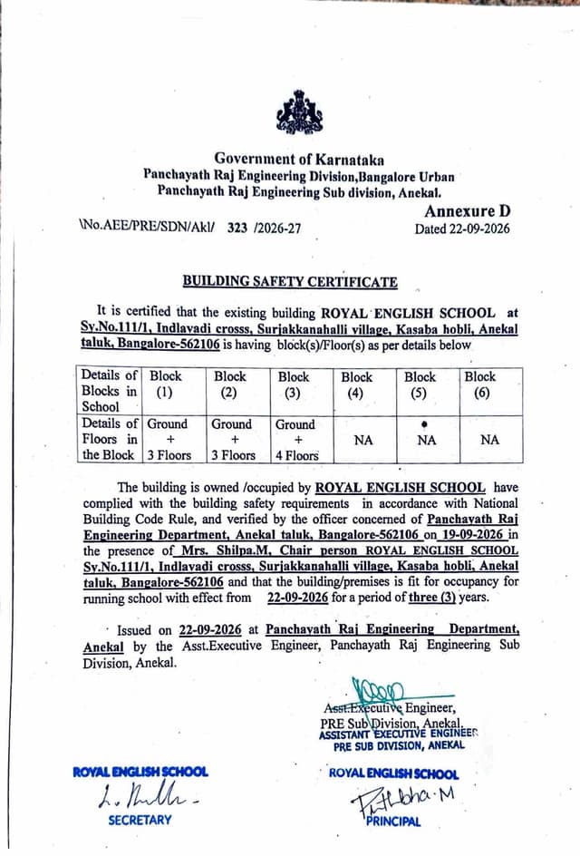 Preview of Building Safety Certificate, page 1