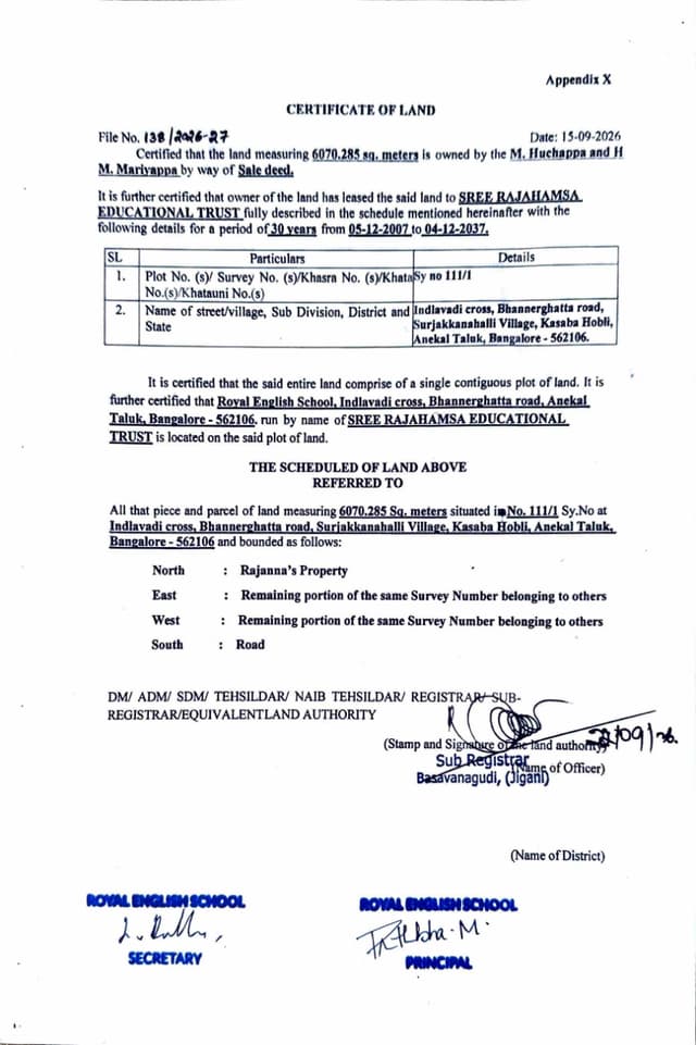 Preview of Certificate of Land, page 1