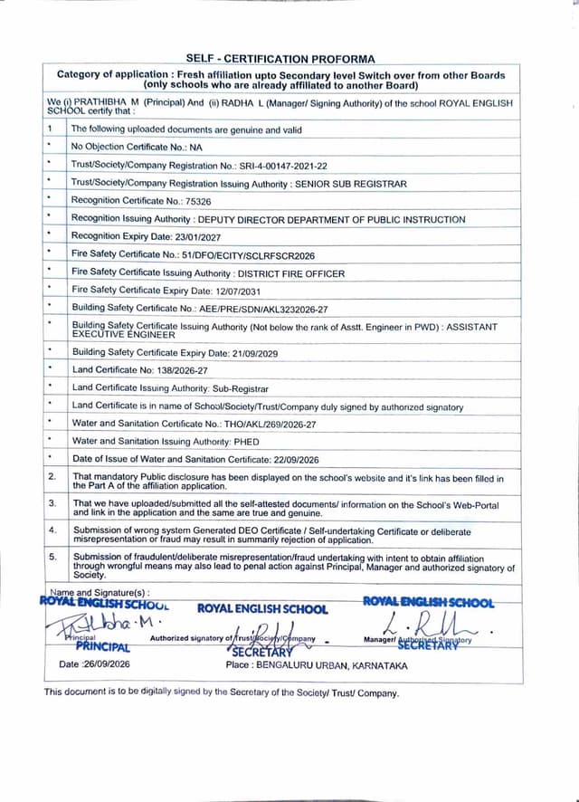Preview of Self-Certification Proforma, page 1