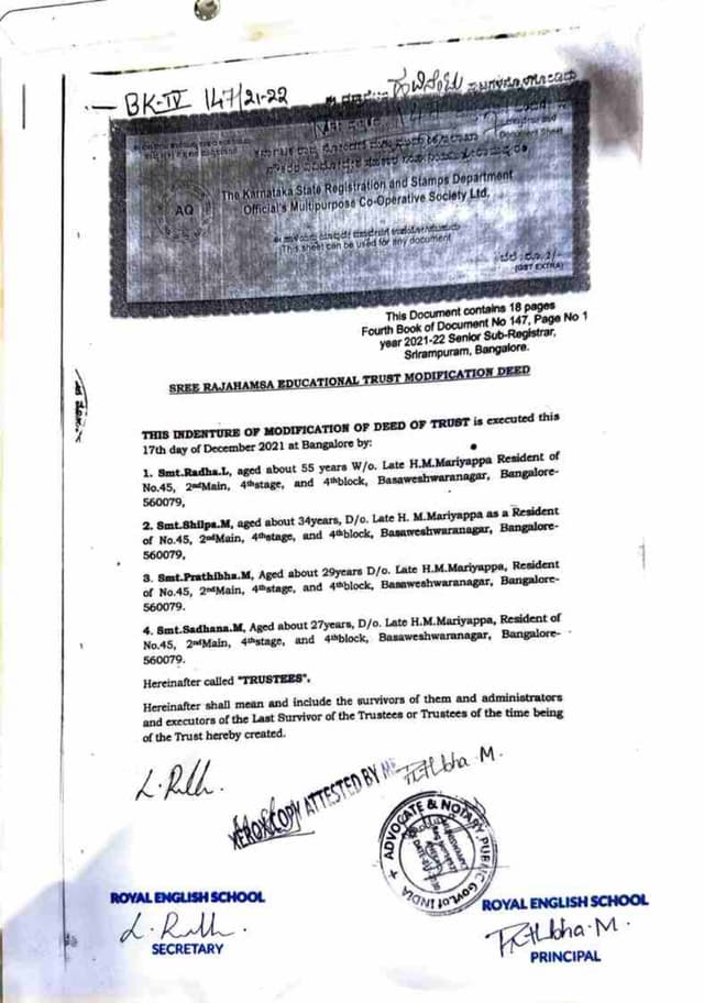 Preview of Trust Registration and Modification Deed, page 1